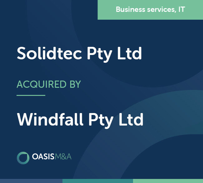 Solidtec Pty Ltd acquired by Windfall Pty Ltd